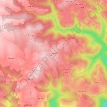 Mappa topografica La Roque, altitudine, rilievo
