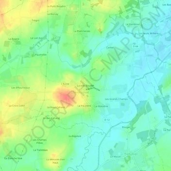 Mappa topografica La Ville Boudet, altitudine, rilievo