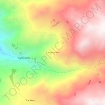 Mappa topografica Llullimunllo, altitudine, rilievo