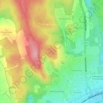 Mappa topografica Laubberg, altitudine, rilievo