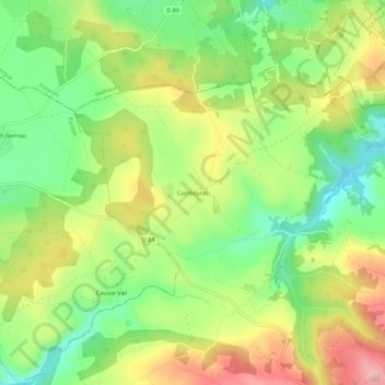 Mappa topografica Cambeyrac, altitudine, rilievo