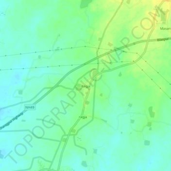 Mappa topografica Ragja, altitudine, rilievo