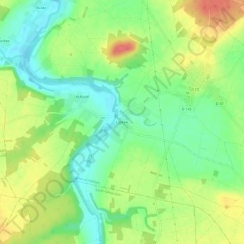 Mappa topografica Ligaine, altitudine, rilievo