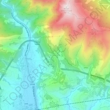 Mappa topografica Castellaro, altitudine, rilievo