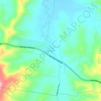 Mappa topografica Minden, altitudine, rilievo