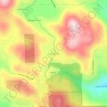 Mappa topografica Loch Lomond, altitudine, rilievo