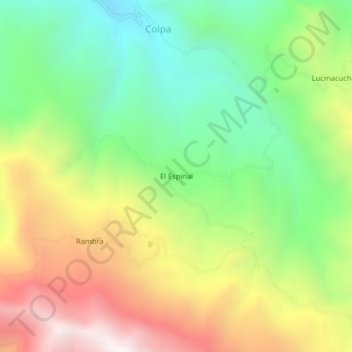 Mappa topografica El Espinal, altitudine, rilievo