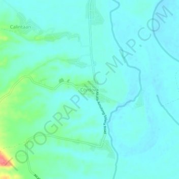 Mappa topografica Cordova, altitudine, rilievo