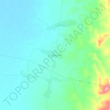 Mappa topografica Cadaanan, altitudine, rilievo