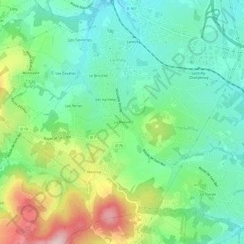 Mappa topografica La Rivoire, altitudine, rilievo