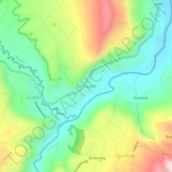 Mappa topografica Tamaute, altitudine, rilievo