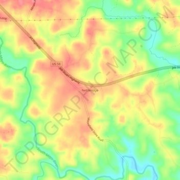 Mappa topografica Nettleridge, altitudine, rilievo