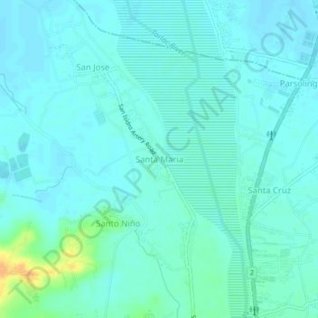 Mappa topografica Santa Maria, altitudine, rilievo