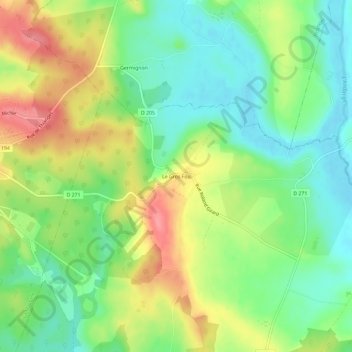 Mappa topografica Le Gros Fou, altitudine, rilievo