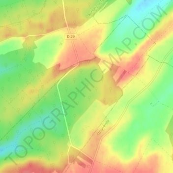 Mappa topografica La Verpillère, altitudine, rilievo