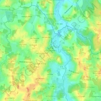 Mappa topografica Champ du Bourg, altitudine, rilievo