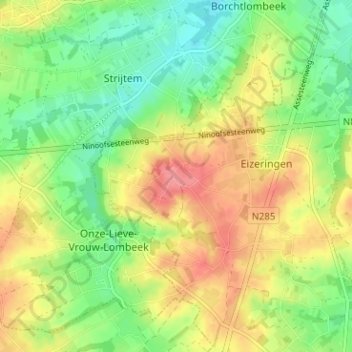 Mappa topografica Tuitenberg, altitudine, rilievo