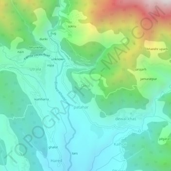 Mappa topografica Deol, altitudine, rilievo