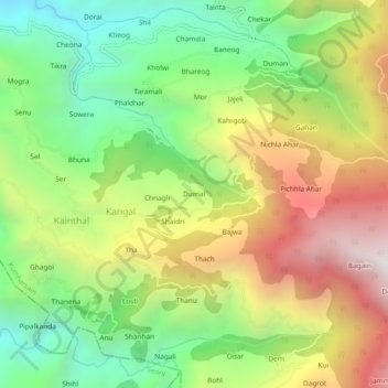 Mappa topografica Dumai, altitudine, rilievo