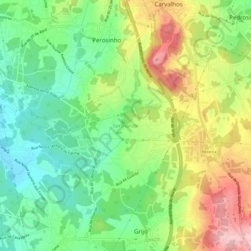 Mappa topografica Sermonde, altitudine, rilievo
