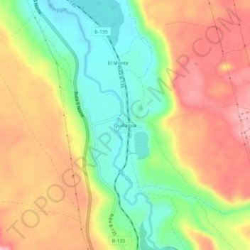 Mappa topografica Quillagua, altitudine, rilievo