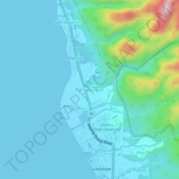 Mappa topografica Pangasugan, altitudine, rilievo