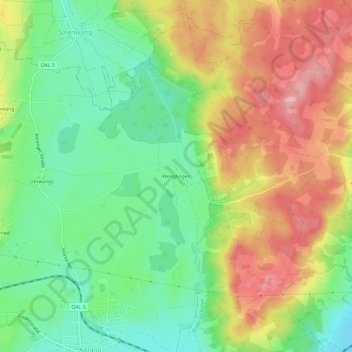 Mappa topografica Wenglingen, altitudine, rilievo