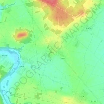 Mappa topografica Taizé, altitudine, rilievo