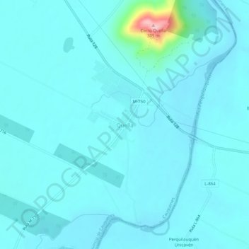 Mappa topografica Quella, altitudine, rilievo