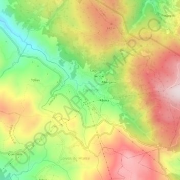 Mappa topografica Carneiro, altitudine, rilievo