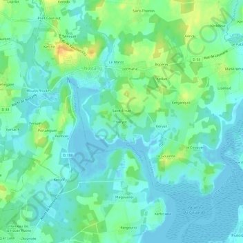 Mappa topografica Keryot, altitudine, rilievo