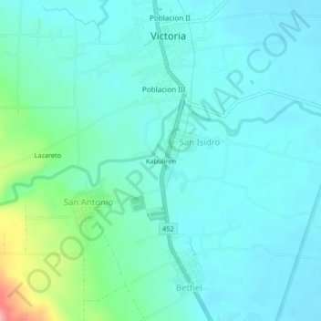Mappa topografica Kabuliren, altitudine, rilievo
