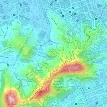 Mappa topografica Morro da Coroa, altitudine, rilievo