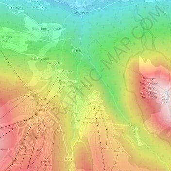 Mappa topografica La Corbière, altitudine, rilievo