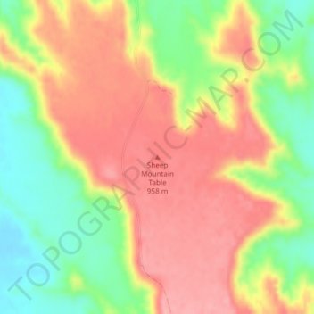 Mappa topografica Sheep Mountain Table, altitudine, rilievo