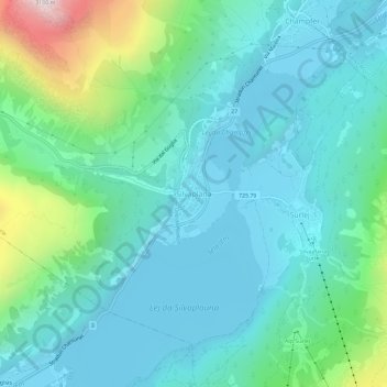 Mappa topografica Silvaplana, altitudine, rilievo