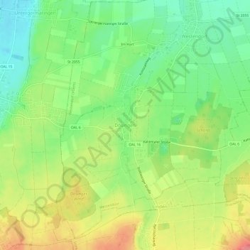 Mappa topografica Dösingen, altitudine, rilievo