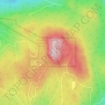 Mappa topografica Greenstone Mountain, altitudine, rilievo