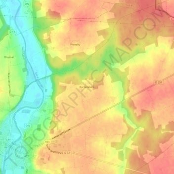 Mappa topografica Rochetalière, altitudine, rilievo