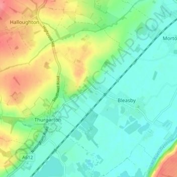 Mappa topografica Goverton, altitudine, rilievo