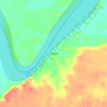 Mappa topografica Rosario, altitudine, rilievo