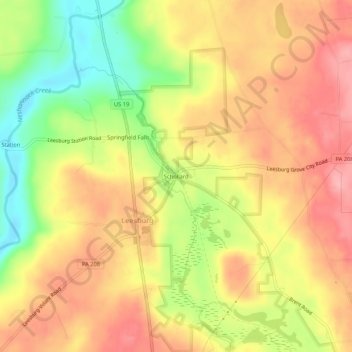 Mappa topografica Schollard, altitudine, rilievo