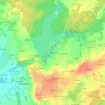 Mappa topografica La Bijouterie, altitudine, rilievo