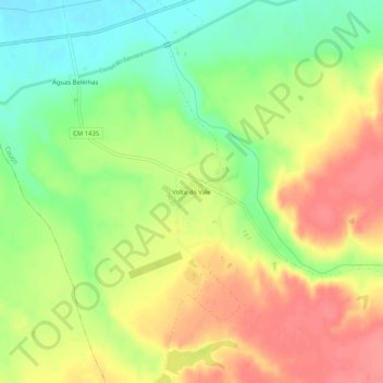 Mappa topografica Volta do Vale, altitudine, rilievo