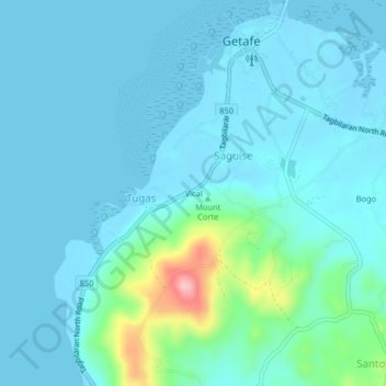 Mappa topografica Vical, altitudine, rilievo