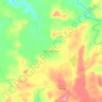 Mappa topografica Capão do Tigre, altitudine, rilievo