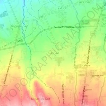 Mappa topografica Balubad, altitudine, rilievo