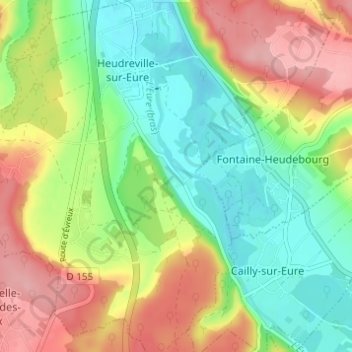 Mappa topografica Lalonde, altitudine, rilievo