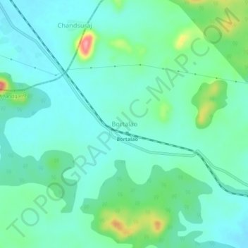 Mappa topografica Bortalao, altitudine, rilievo