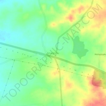 Mappa topografica Anagodu, altitudine, rilievo